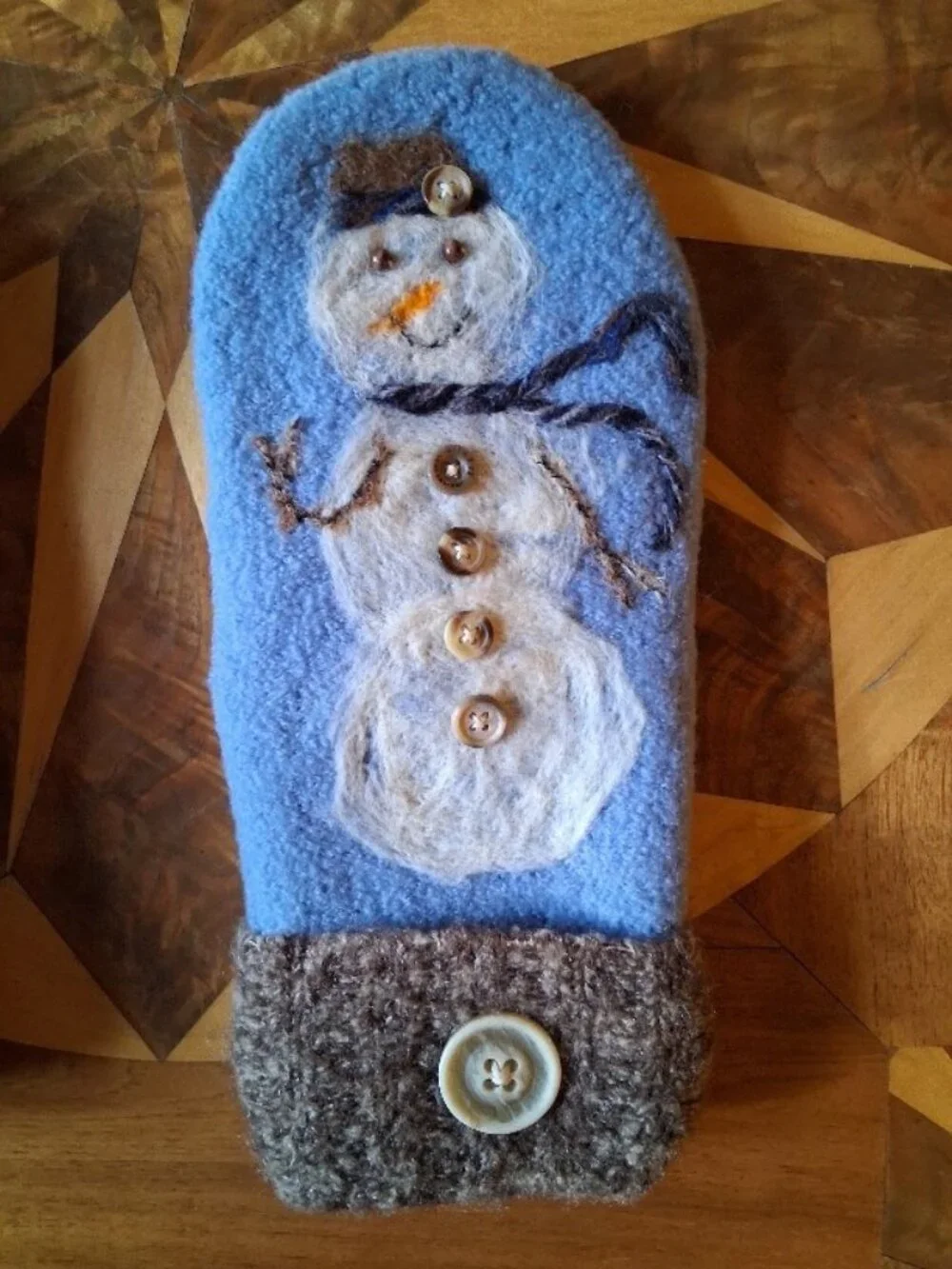 Artisan Knitted and Felted Wool Mittens